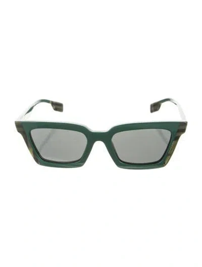 Pre-owned Burberry Wayfarer Mirrored Sunglasses In Green