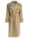 Burberry Check Collar Long Castleford Trench Coat In Brown
