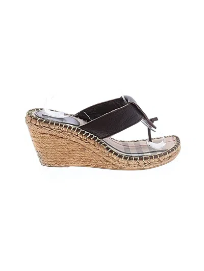 Pre-owned Burberry Wedges In Brown