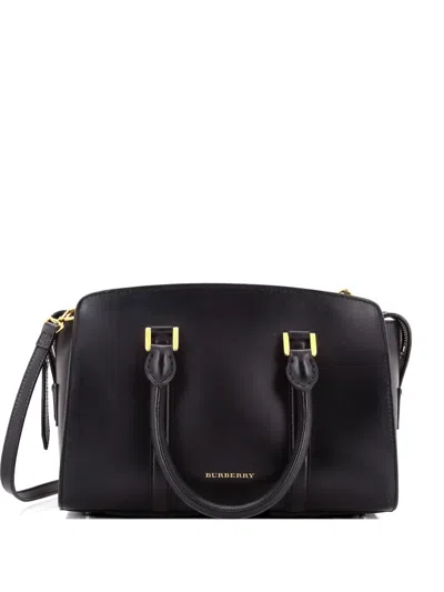 Pre-owned Burberry Welney Leather Satchel In Black