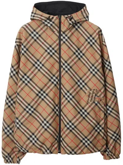 Burberry Neutral Vintage Check Reversible Jacket In Brown