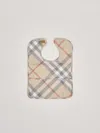Burberry Check Cotton Bib In Check Beige