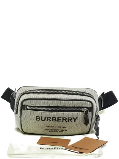 Pre-owned Burberry West Canvas Belt Bag In Neutral