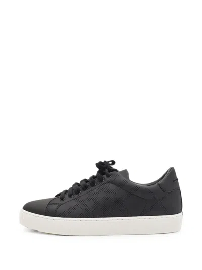 Pre-owned Burberry Westford Leather Sneakers In Black
