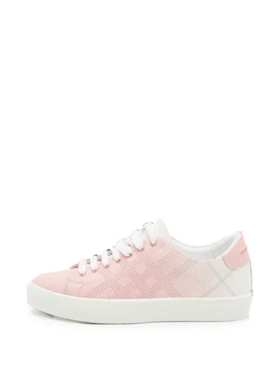 Pre-owned Burberry Westford Perforated Sneakers In Pink