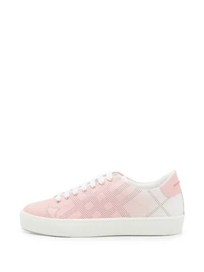 Pre-owned Burberry Westford Perforated Sneakers In Pink