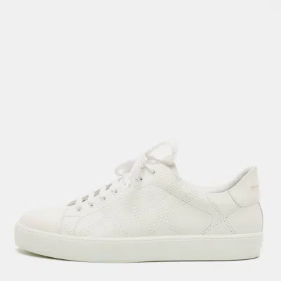 Pre-owned Burberry Westford Size 40 White Leather Low Top Sneakers
