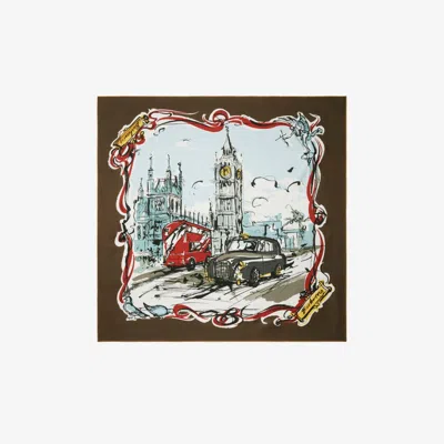 Burberry Westminster Silk Scarf In Mulch