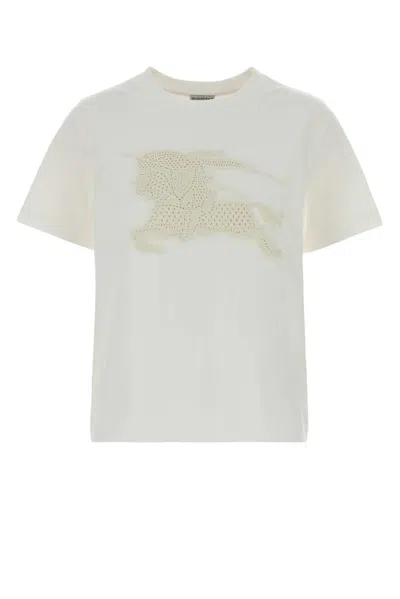 Burberry Crochet Logo T-shirt In White