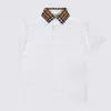 Burberry Boys White Check Polo Shirt In White