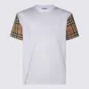 Burberry White T-shirt With Vintage Check Motif On The Sleeves In Cotton Woman