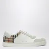 Burberry Men Stevie Leather And Check Canvas Sneakers In White