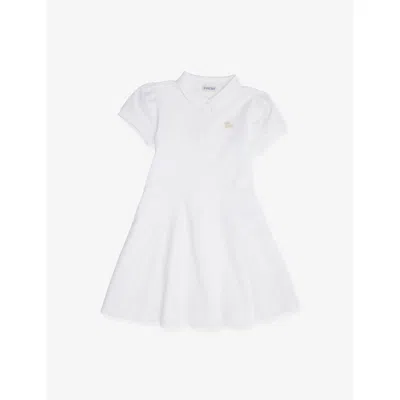 Burberry Kids' White Astrid Embroidered-logo Cotton Dress 4-