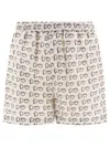 BURBERRY WHITE B-MOTIF SILK SHORTS FOR WOMEN | SS24 COLLECTION
