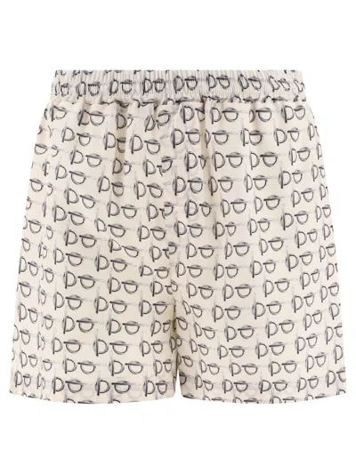 BURBERRY WHITE B-MOTIF SILK SHORTS FOR WOMEN | SS24 COLLECTION