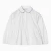 Burberry Childrens Cotton Peplum Blouse In White