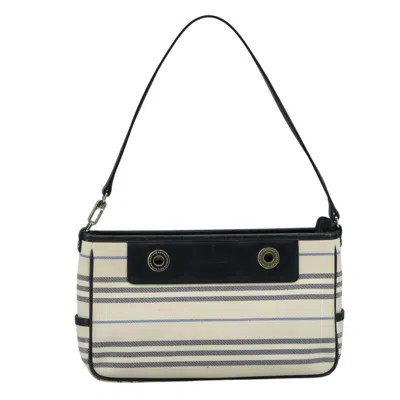 Pre-owned Burberry White Canvas Shoulder Bag ()