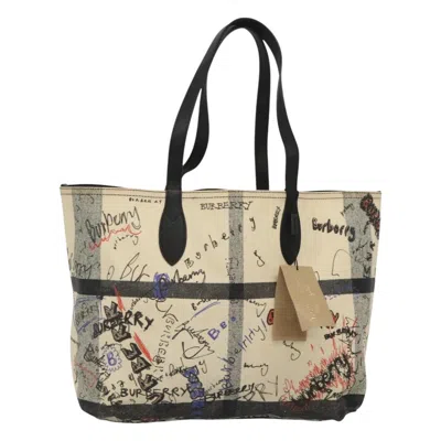 Pre-owned Burberry White Canvas Tote Bag ()
