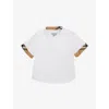 Burberry Check Cotton Polo Shirt 6 Months-3 Year In White