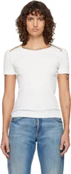 Burberry Stephanie Tartan-trimmed Stretch-cotton Jersey T-shirt In White