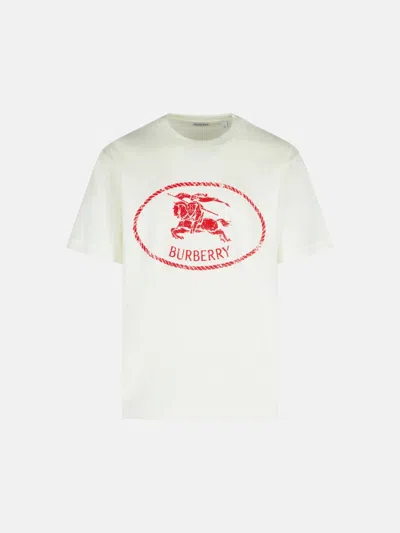 Burberry White Cotton Blend T-shirt
