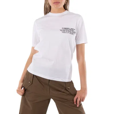 Burberry White Cotton Coordinates Print T-shirt