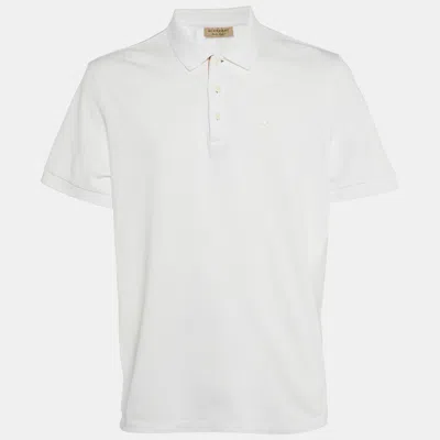 Pre-owned Burberry White Cotton Hartford Polo T-shirt Xxl
