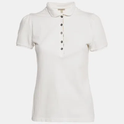 Pre-owned Burberry White Cotton Pique Polo T-shirt M