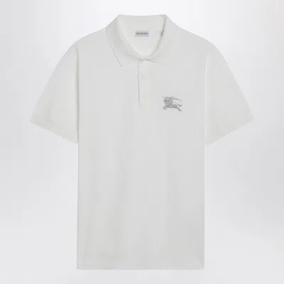 Burberry White Cotton Polo Shirt