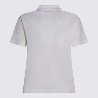 Burberry White Cotton Polo Shirt In Gray