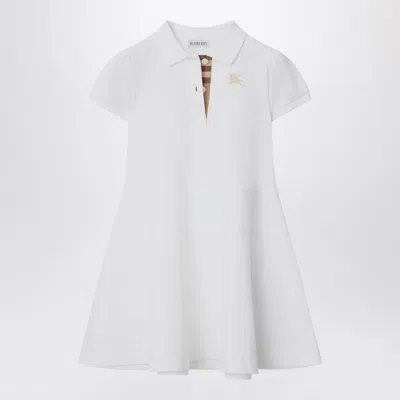 Burberry White Cotton Polo-style Dress