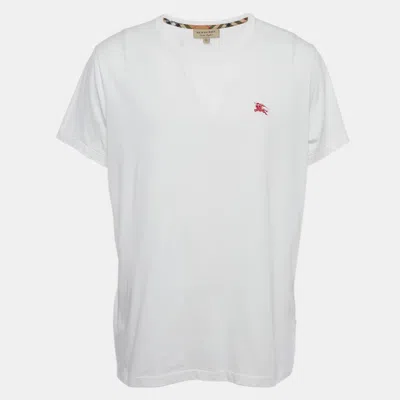 Pre-owned Burberry White Cotton Round Neck T-shirt Xxl