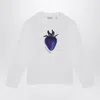 Burberry White Cotton Sweatshirt With Logo Print