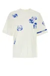 Burberry Rose-print Logo-stripe Short-sleeve T-shirt
