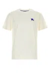 Burberry Mens Salt Ekd-embroidered Short-sleeve Cotton-jersey T-shirt