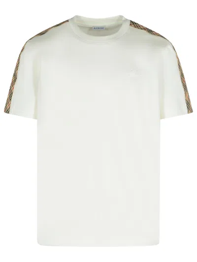 Burberry Checked Cotton-jersey T-shirt In Neutrals