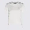 Burberry Ruched Check-ties Short-sleeve T-shirt In White