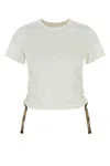 Burberry White T-shirt With Check Pattern Detail