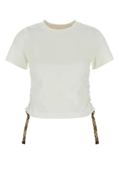 BURBERRY BURBERRY WHITE COTTON T-SHIRT