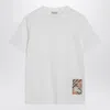 Burberry Check Label Cotton T-shirt In White
