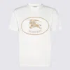 Burberry Beige Crewneck T-shirt With Maxi Logo On The Front In Cotton Man