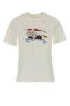 Burberry Graphic Print Crew Neck Short Sleeve Top In White