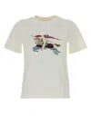 Burberry Graphic Print Crew Neck Short Sleeve Top In White