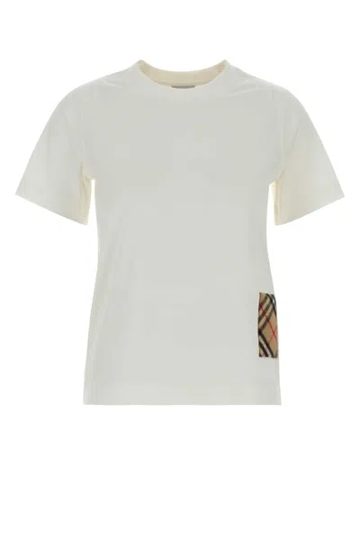 Burberry White Cotton T Shirt
