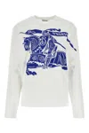 Burberry Crew Neck Graphic Print Long Sleeves Top In White