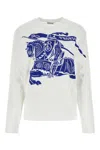 Burberry Crew Neck Graphic Print Long Sleeves Top In White