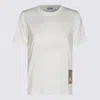 Burberry Cotton T-shirt With Check Application In Chalk