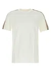 Burberry Men White Cotton Check Trims T-shirt In Neutral