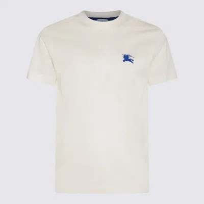 Burberry White Cotton T-shirt In Salt