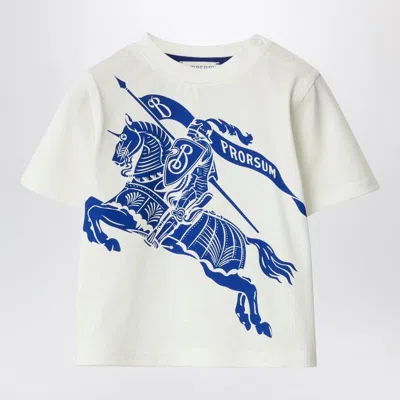 Burberry White Cotton T-shirt With Ekd
